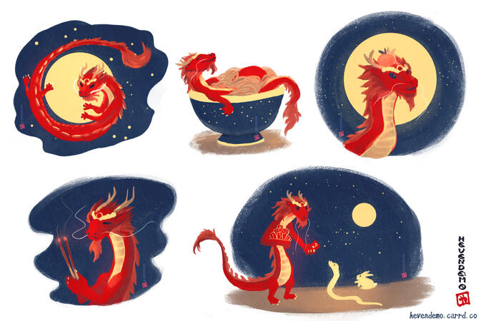 Lunar New Year 2024 | Spot Illustrations